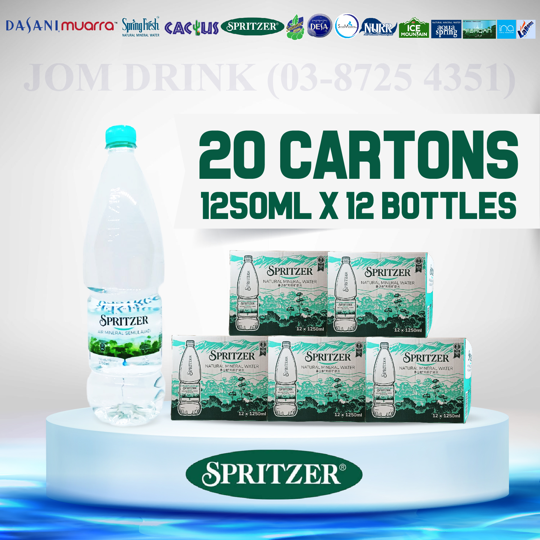 PACKAGES OF 20 BOXES : SPRITZER MINERAL WATER 1250ML