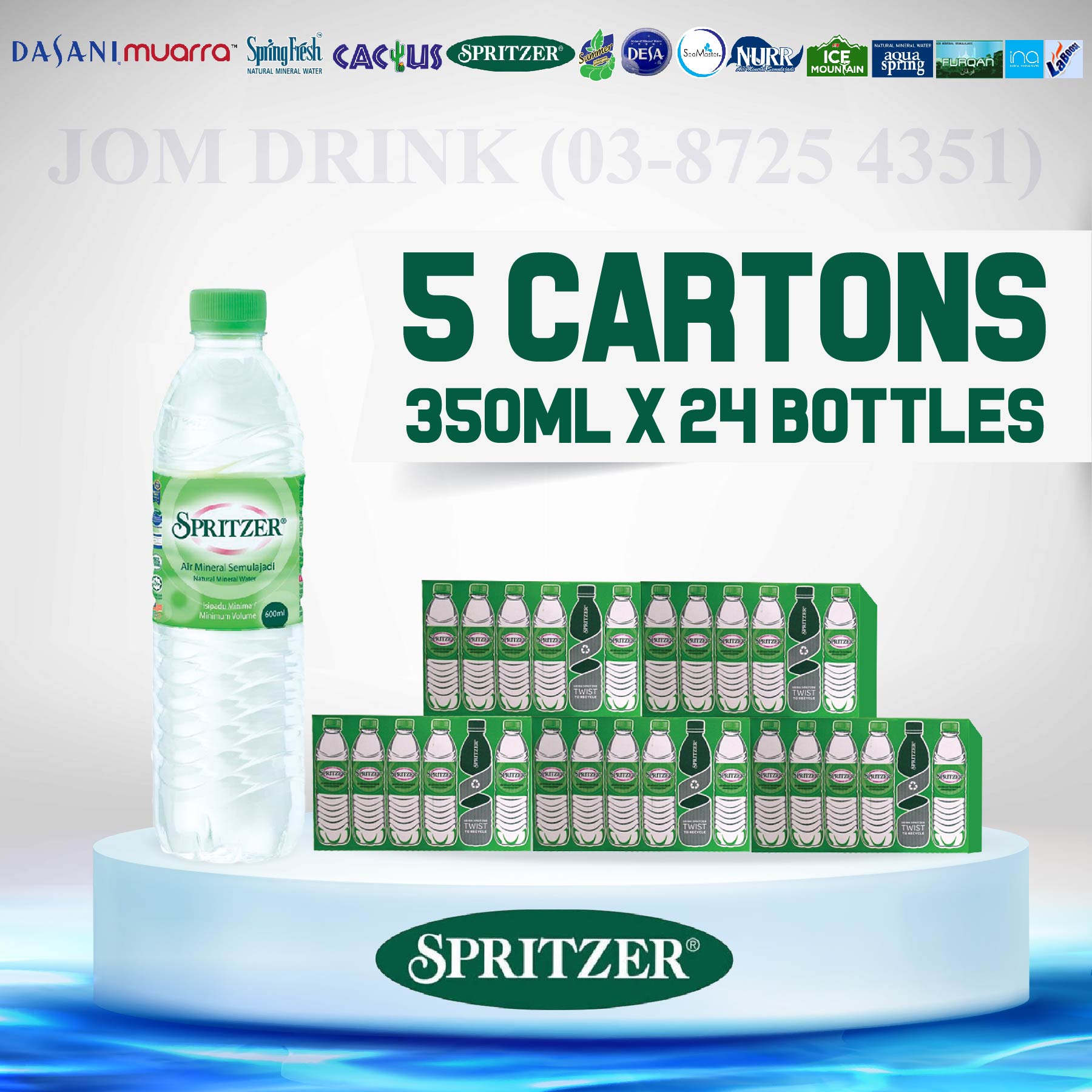 PACKAGES OF 5 BOXES : SPRITZER MINERAL WATER 600ML
