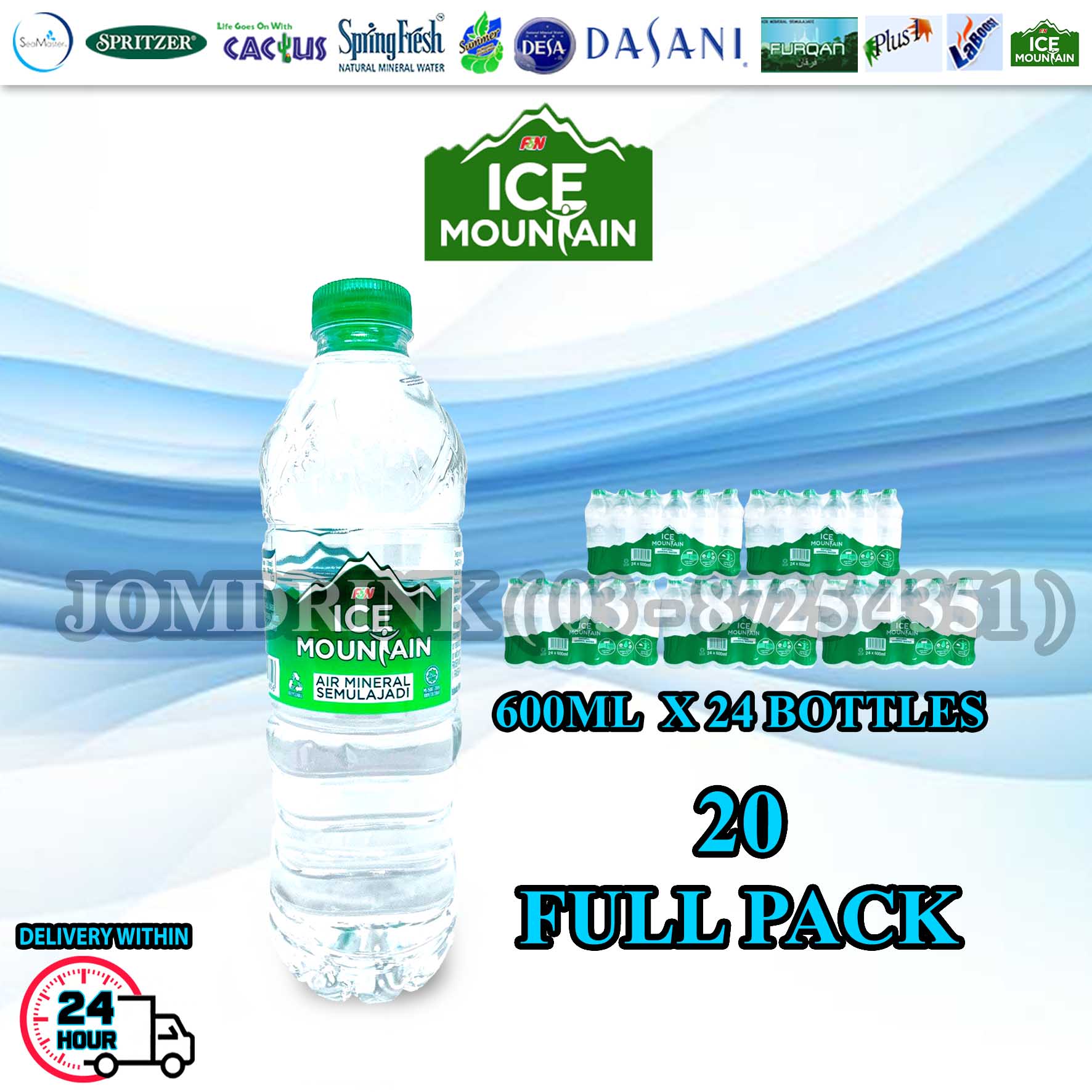 PACKAGES OF 20 FULL PACK : ICE MOUNTAIN MINERAL WATER ...