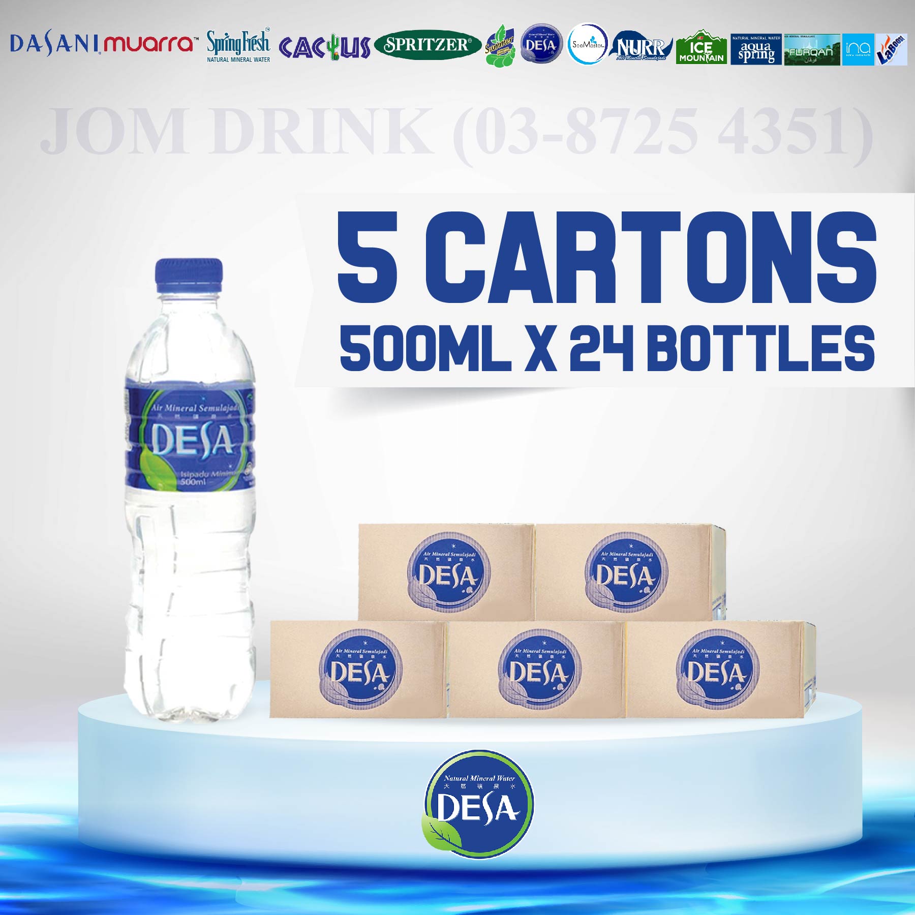 PACKAGES OF 5 BOXES : DESA MINERAL WATER 500ML