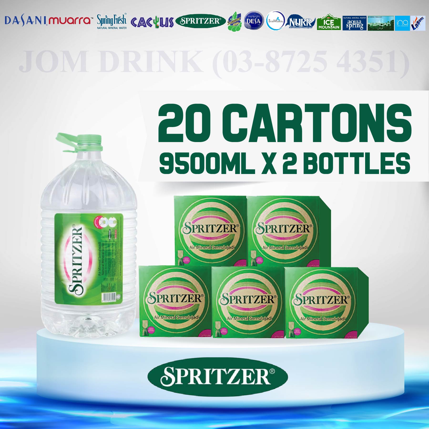 PACKAGES OF 20 BOXES : SPRITZER MINERAL WATER 9500ML